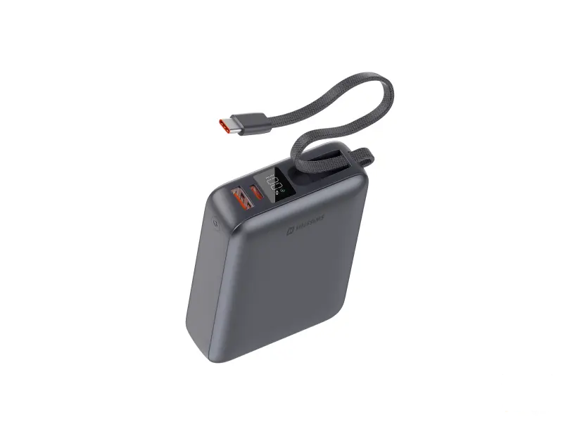 Swissten Power bank 20000 mAh 45W with built-in cable USB-C Space Silver