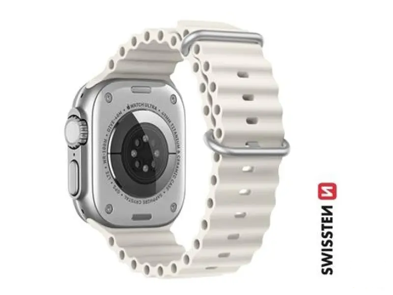 Swissten Silicone band for Apple watch, marine straps, stone grey (42, 44, 45, 49) mm