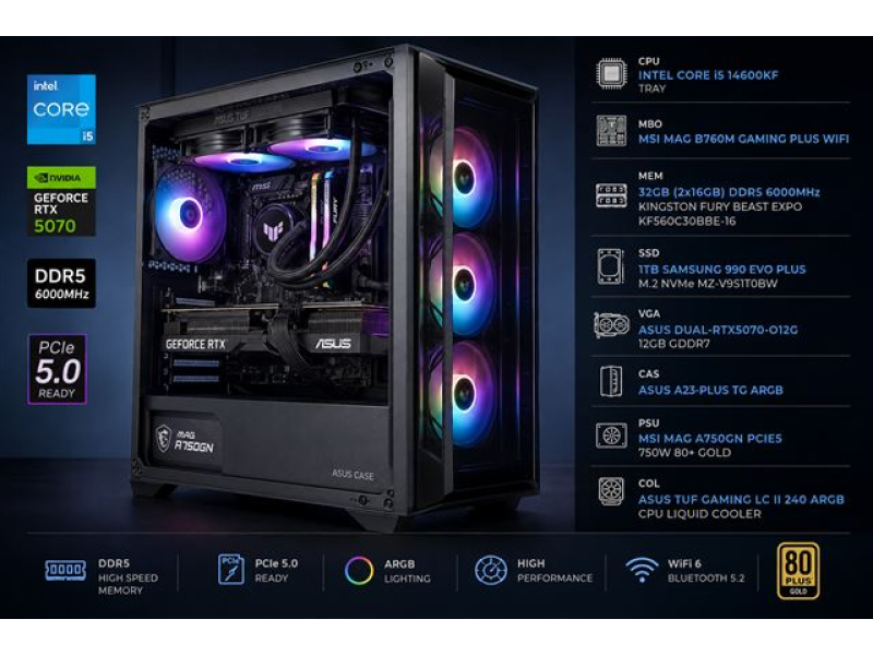MSGW I5-14600KF/1T/32G/RTX5070