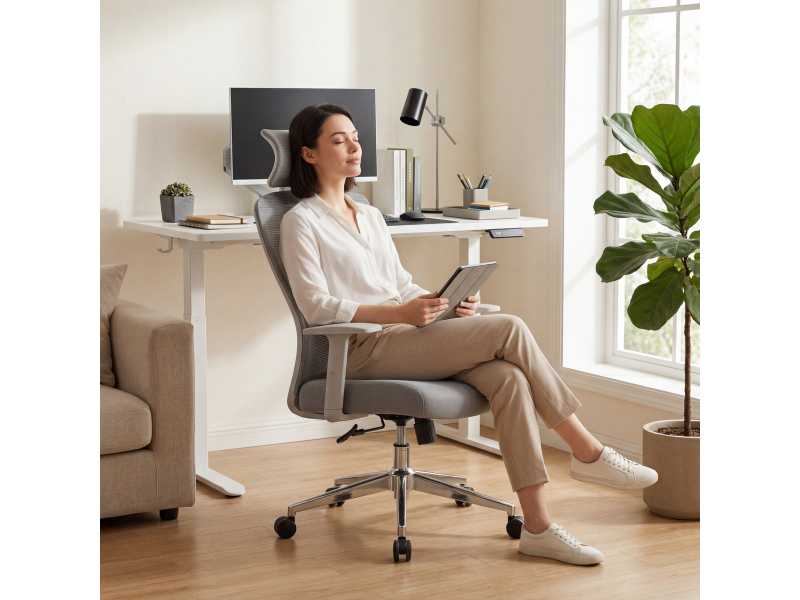 Mark Adler Kancelarijska Stolica Manager 2.6 Grey, Materijal:Mesh, podesiva visina/ruke/podloga za noge, ergonomski dizajn.
