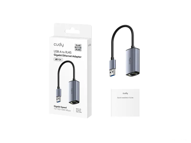 CUDY Mrezni adapter UE10A USB-A 3.0 - RJ45 Gigabit, Metal