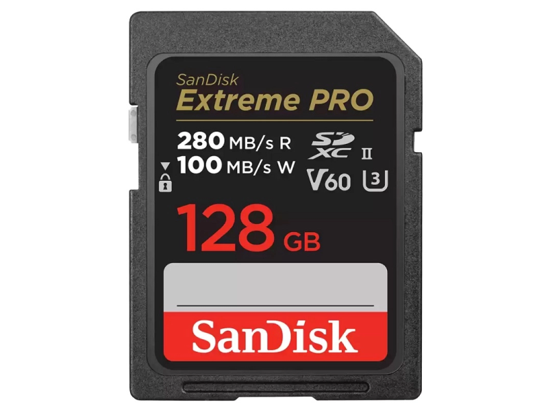 SanDisk SDXC 128GB Extreme PRO UHS-II, V60 280 / 100MB / S, C10
