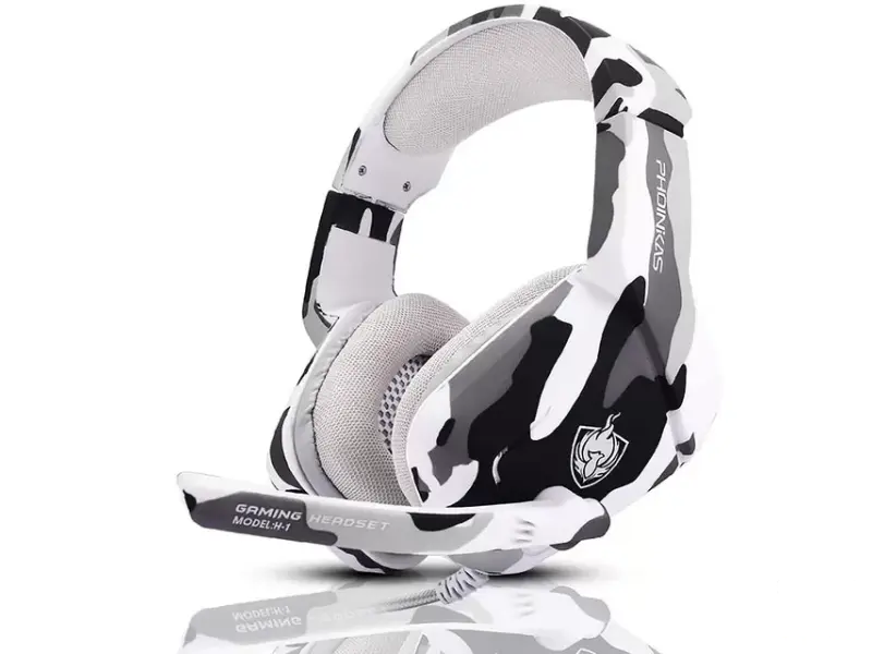PHOINKAS H-1 Gaming slušalice sa mikrofonom sivo-bele 