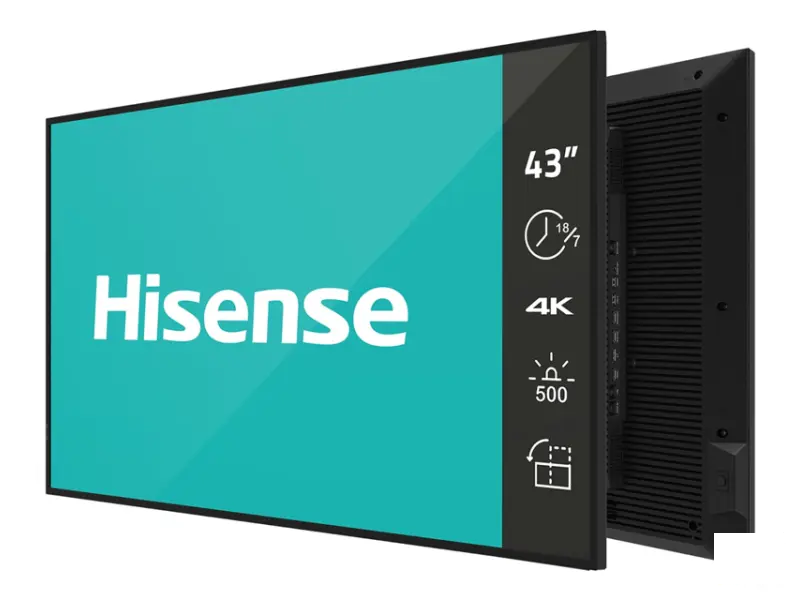 HISENSE 43 inča 43GM50D 4K UHD 500 nita Digital Signage Display - 18/7 Operation 
