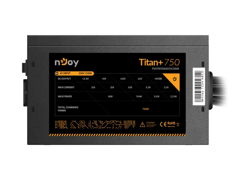 NJOY Titan+ 750 750W napajanje (PSAT5075A20CUCO01B) 