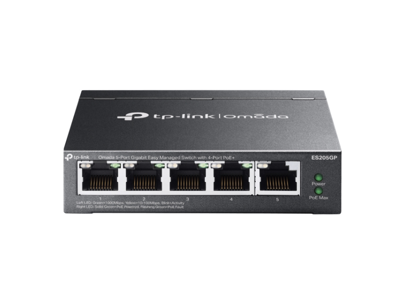 TP-LINK ES205GP Omada 5-Port Gigabit Easy Managed Switch with 4-Port PoE+
