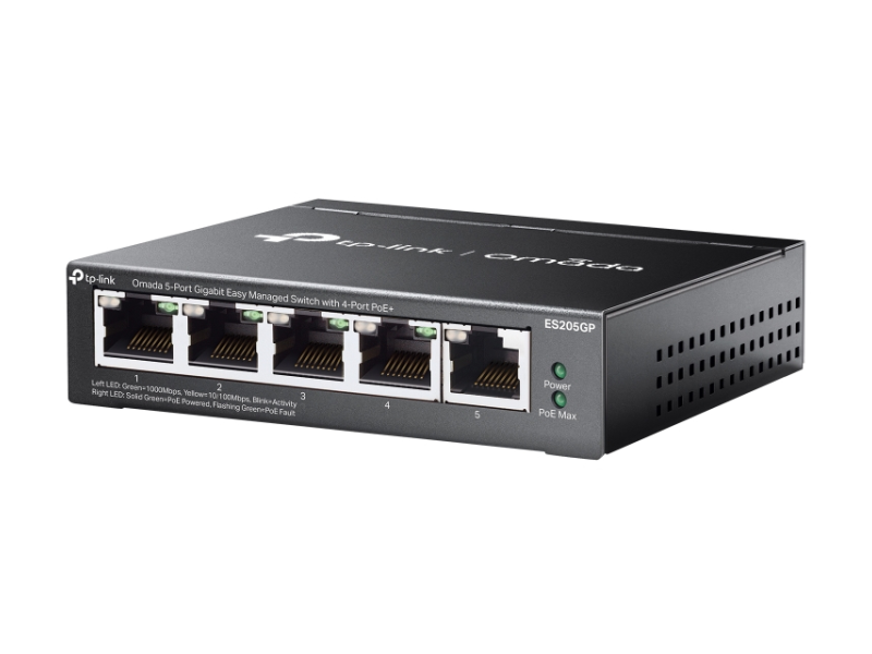 TP-LINK ES205GP Omada 5-Port Gigabit Easy Managed Switch with 4-Port PoE+