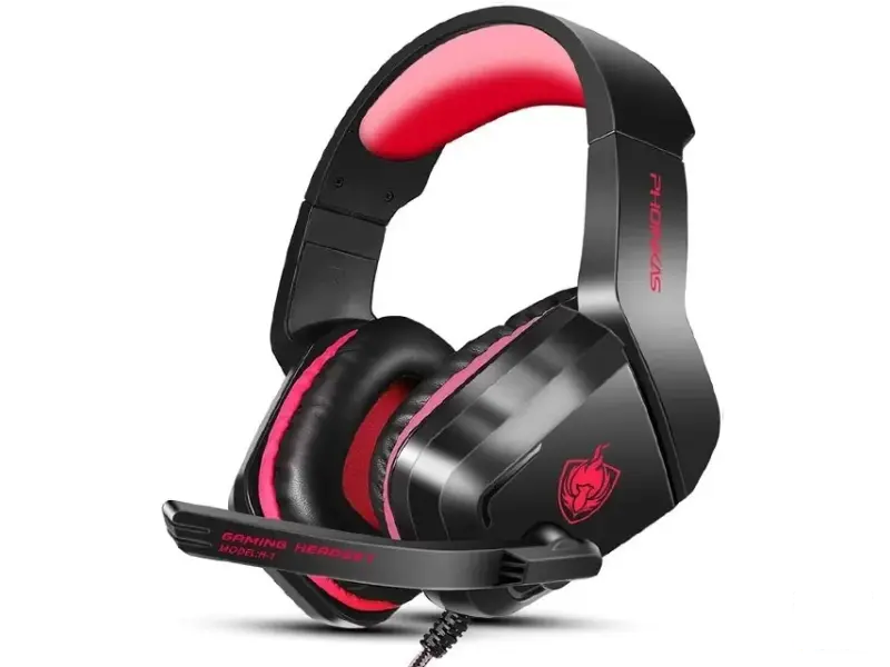 PHOINKAS H-1 Gaming slušalice sa mikrofonom crno-crvene 