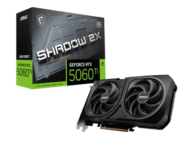 MSI GeForce RTX 5060 Ti 16GB SHADOW 2X OC PLUS 