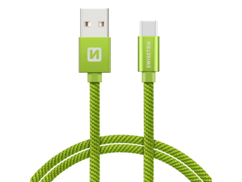 Swissten Data kabl Textile USB / USB-C 1.2m Green