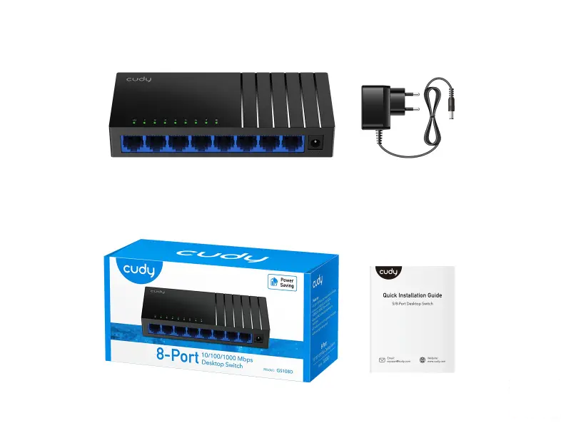 CUDY Switch GS108D 8-Port Gigabit Desktop