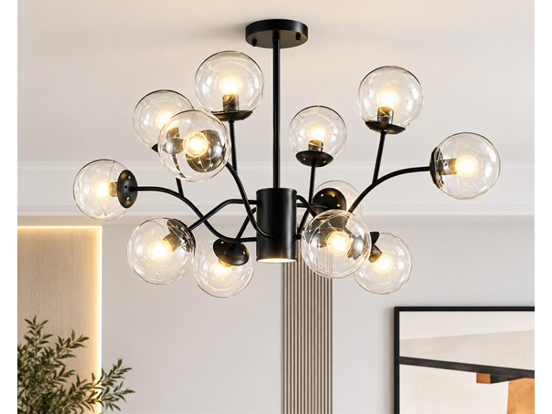 MARLUX 9638-8+4 viseći luster sa 12 kugli crni