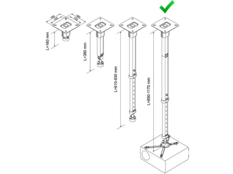 VEGA CM 25-1170 univerzalni plafonski nosač za projektor 