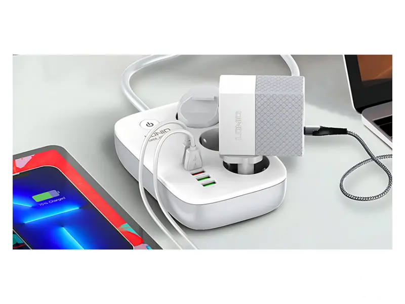 LDNIO SEW3452 Kabl naponski produžni 3 x šuko + 3 x USB + 1 x Tip C 2m beli 