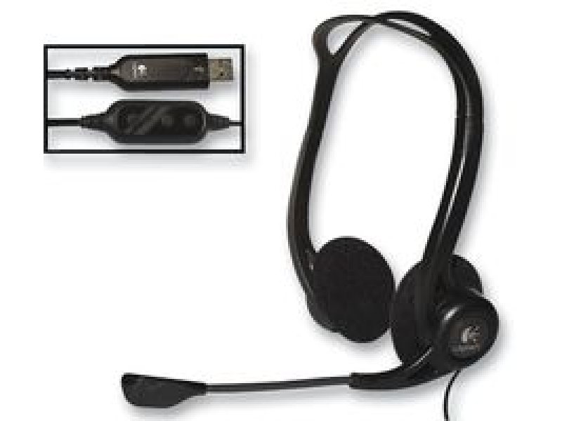 Logitech PC 960 USB stereo slusalice sa mikrofonom Crne