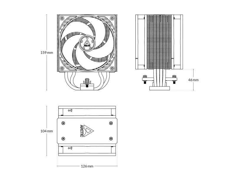 Arctic Cooling ACFRE00123A Freezer 36 Black Intel: 1851, 1700; AMD: AM4, AM5