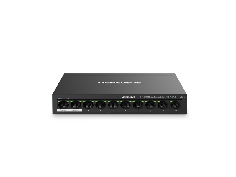 MERCUSYS MS110P(UN) 0-Port 10/100Mbps Desktop Switch with 8-Port PoE+