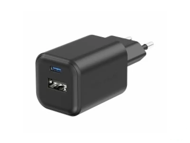 Swissten Travel Charger GaN 1x USB-C 45W PD + 1x USB-A 18W QC Black