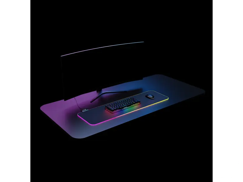 Rampage Podloga BLITZ RGB XL (MP-24) Black 300x800x3mm RGB LED