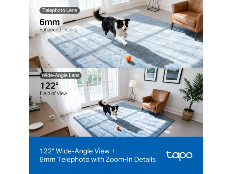 TP-LINK TAPO C245D 2K Dual Lens Pan/Tilt Security Camera, Smart Dual AI Detection
