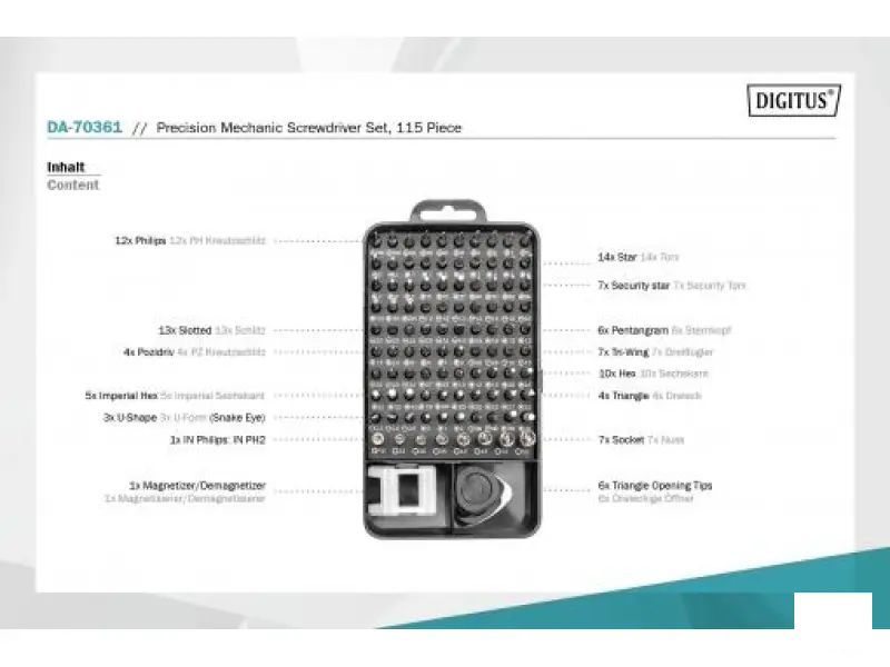 Digitus Precizni šrafciger sa 115 nastavaka