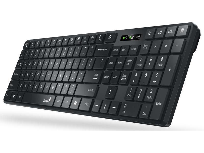 GENIUS SlimStar 7250BT, AI, crna US wireless tastatura