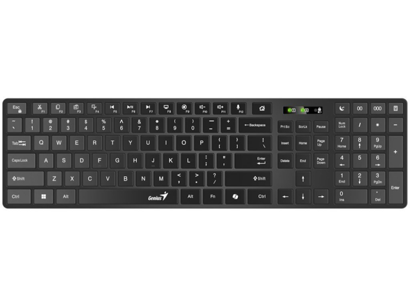 GENIUS SlimStar 7250BT, AI, crna US wireless tastatura