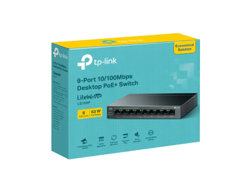 TP-LINK LS109P 9-port 10/100Mbps Desktop switch 