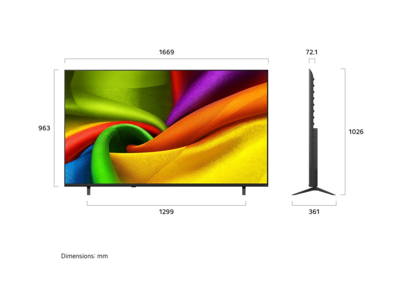 LG 75NU850B3LA LED TV 75" Ultra HD, webOS 26 smart