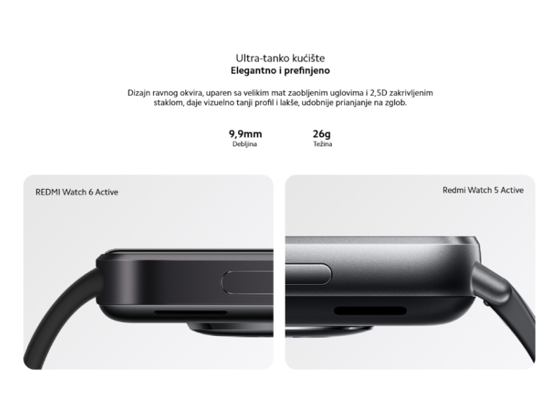 XIAOMI REDMI Watch 6 Active Midnight Matte Silver sat (BHR09CXGL)