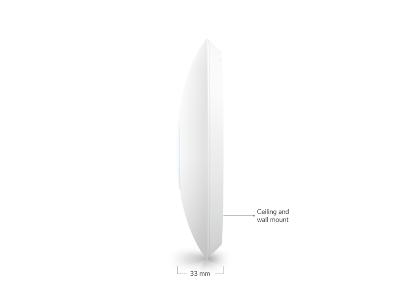 Ubiquiti UniFi U6+ Compact WiFi6 Access Point with 300+ client capacity, PoE, 9W, GbE RJ45 port