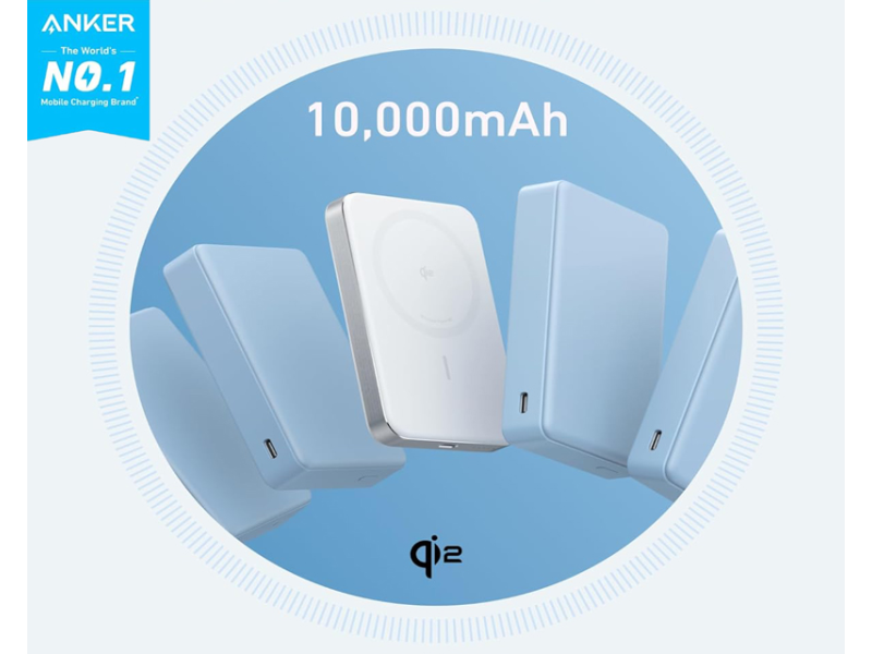 ANKER MagGo 10000mAh 15W magnetno bežični power bank beli