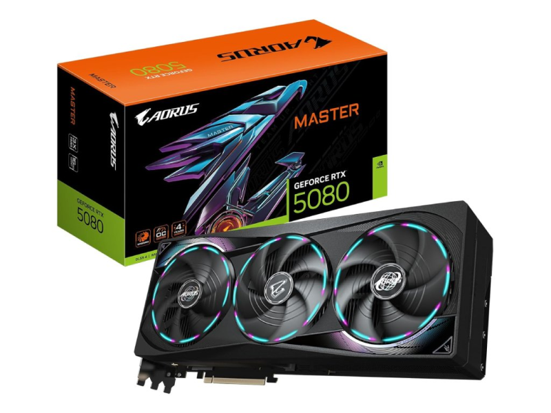 GIGABYTE VGA AORUS GeForce RTX 5080 MASTER 16GB GDDR7, 256-bit, DP*3(2.1b)/HDMI*1(2.1b)