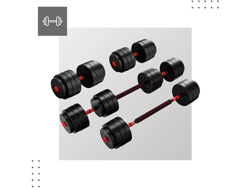 Athler AT-LION 40 Set tegova 40kg, 4-in-1 funkcija: bučica, šipka, zvono, pokretna šipka, materijal: pjena.