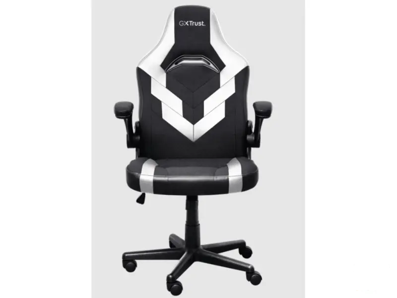 TRUST GXT 703W Riye Comfortable adjustable gaming chair,flip-up armrests, Max weight 140kg,White
