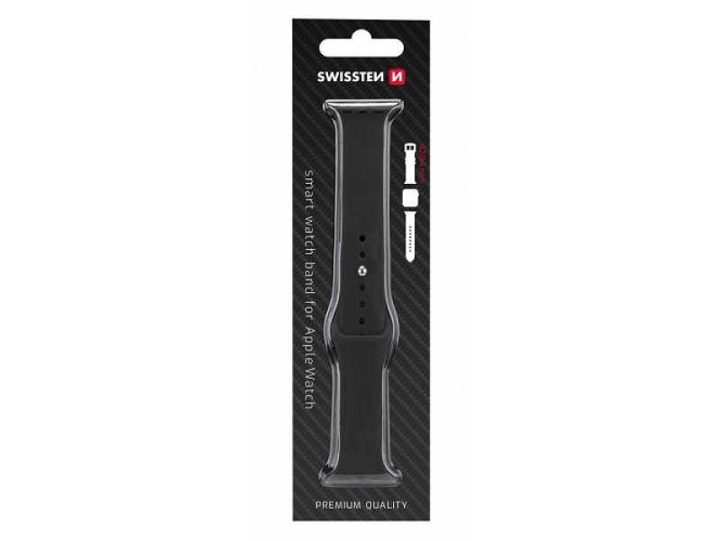 Silicone band for Apple watch, black (42, 44, 45, 49) mm