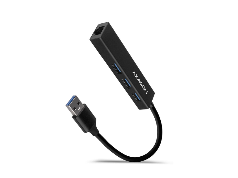 USB HUB USB-3.2 --> 3xUSB-3.2 + Gigabit LAN, 20cm, AXAGON