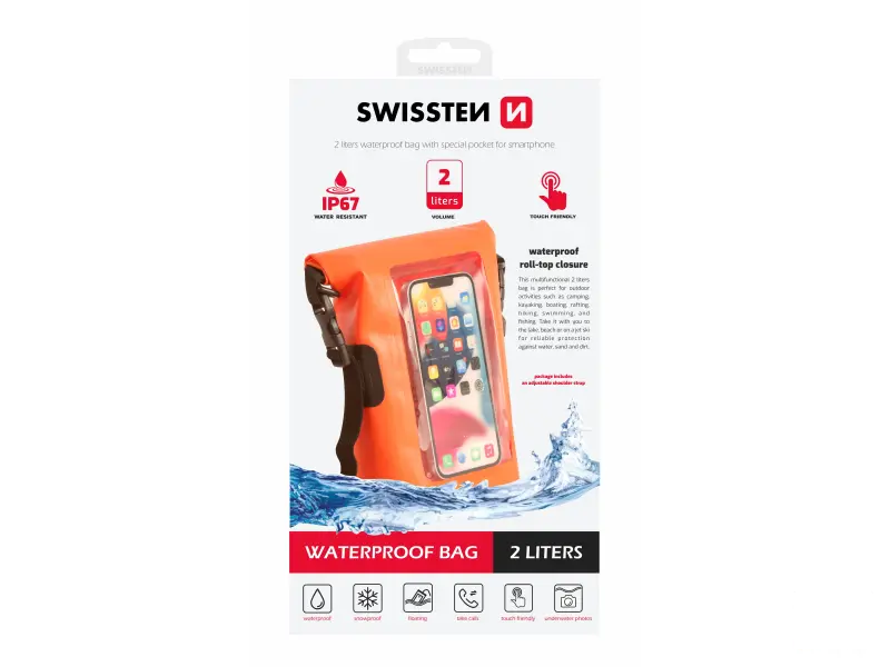 Swissten Case Waterproof 2L, Orange