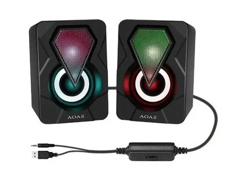 AOAS E-004 USB RGB zvučnici crni 