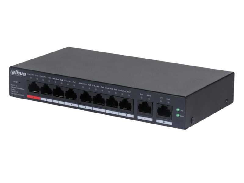 DAHUA CS4010-8GT-110 10-Port Cloud Managed Desktop Gigabit Switch with 8-Port PoE