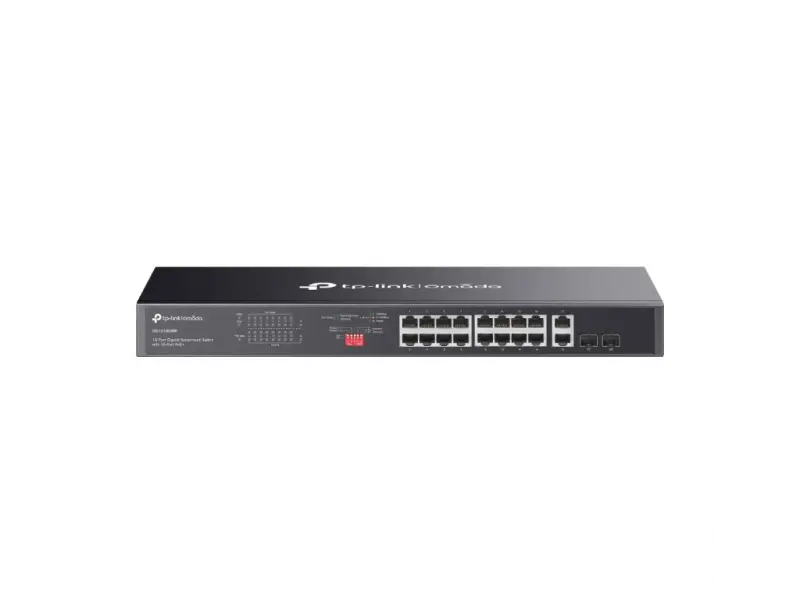 TP-LINK DS1018GMP Omada 18-Port Gigabit Unmanaged Rackmount Switch with 16-Port PoE+,250W PoE Budget