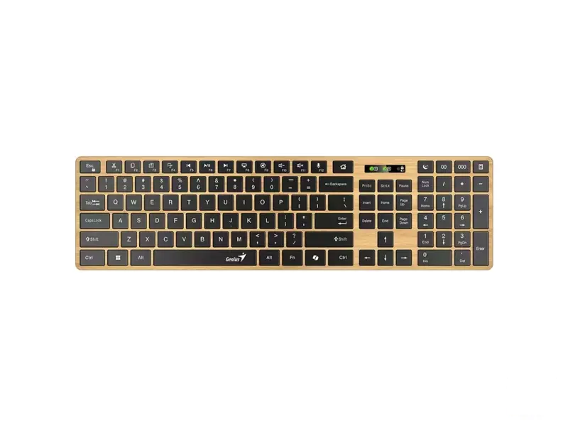 Genius SlimStar 7250 AI, bežicna membranska tastatura, BT, drvena