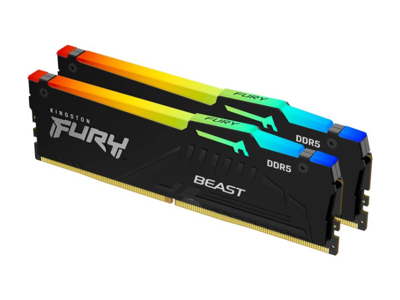 KINGSTON DIMM DDR5 64GB (2x32GB kit) 6000MT/s KF560C36BBE2AK2-64 FURY Beast RGB EXPO