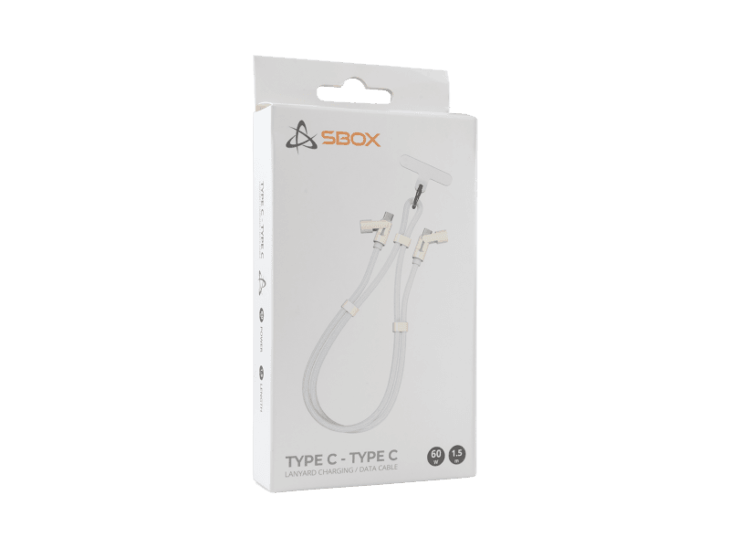 SBOX TYPE-C -> TYPE-C LANYARD 1.5M - Bijeli