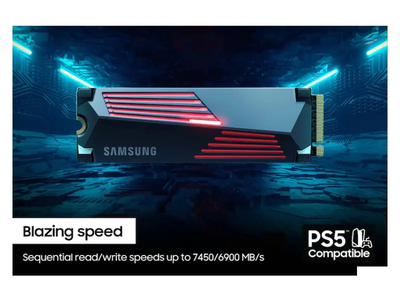 SAMSUNG 4TB M.2 NVMe  MZ-V9P4T0CW 990 Pro Series Heatsink SSD 