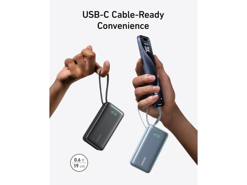 Anker Nano Power bank 10.000 mAh 30 W crni