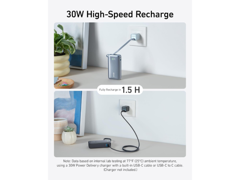 Anker Nano Power bank 10.000 mAh 30 W crni