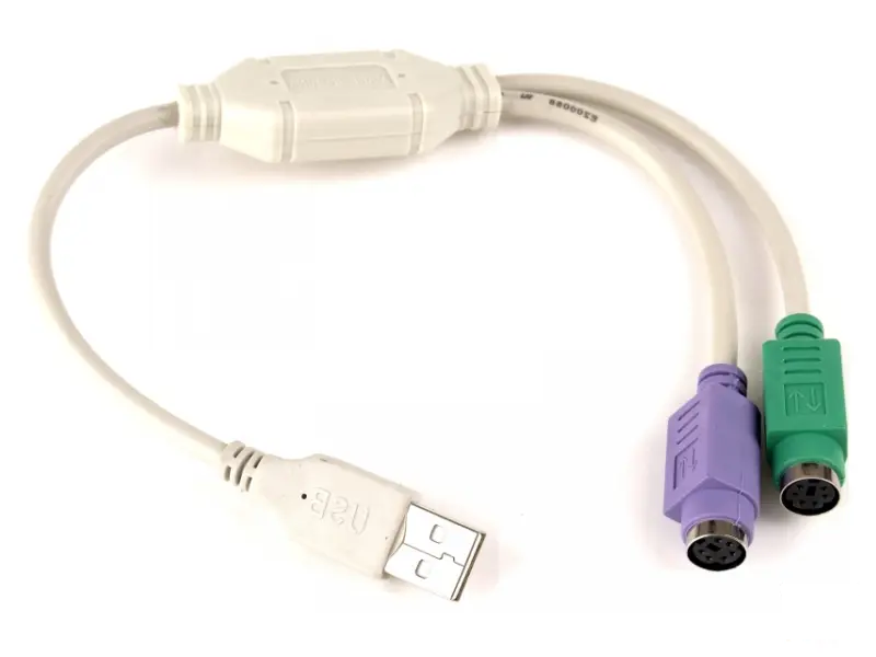 FAST ASIA Adapter USB (M) - 2xPS/2 za miša i tastaturu (F) beli 