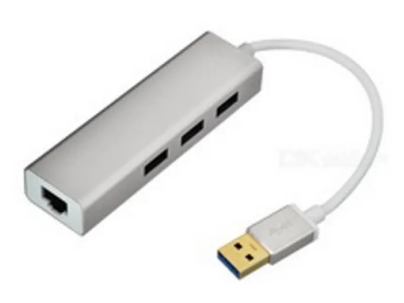 FAST ASIA USB 3.0 - HUB 3port + RJ45 (ž) siva 