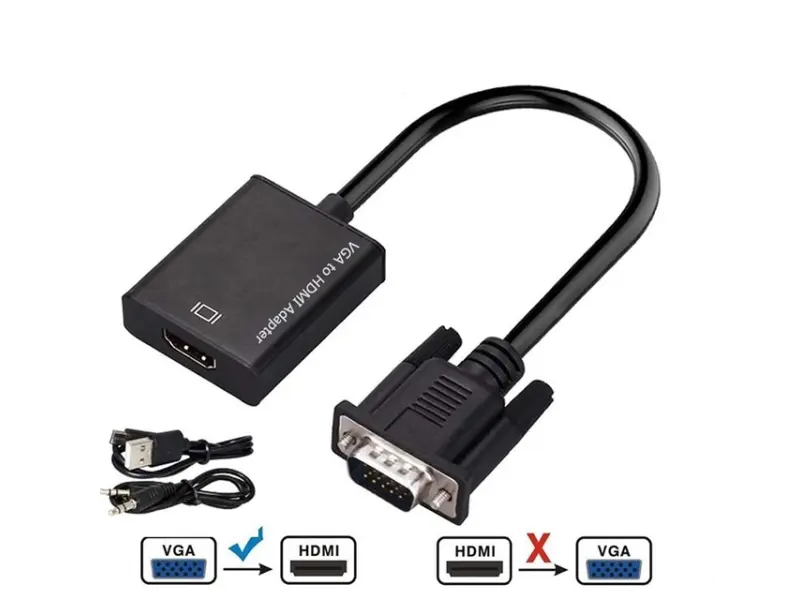 FAST ASIA Adapter VGA na HDMI (m/ž) + Audio kabl (m/m) + Micro USB kabl (m/m) 